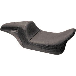 Slyfox Seat - Gray Logo - Smooth Vinyl - Carbon Fiber - Dyna '06-'17 SlyFox4682B